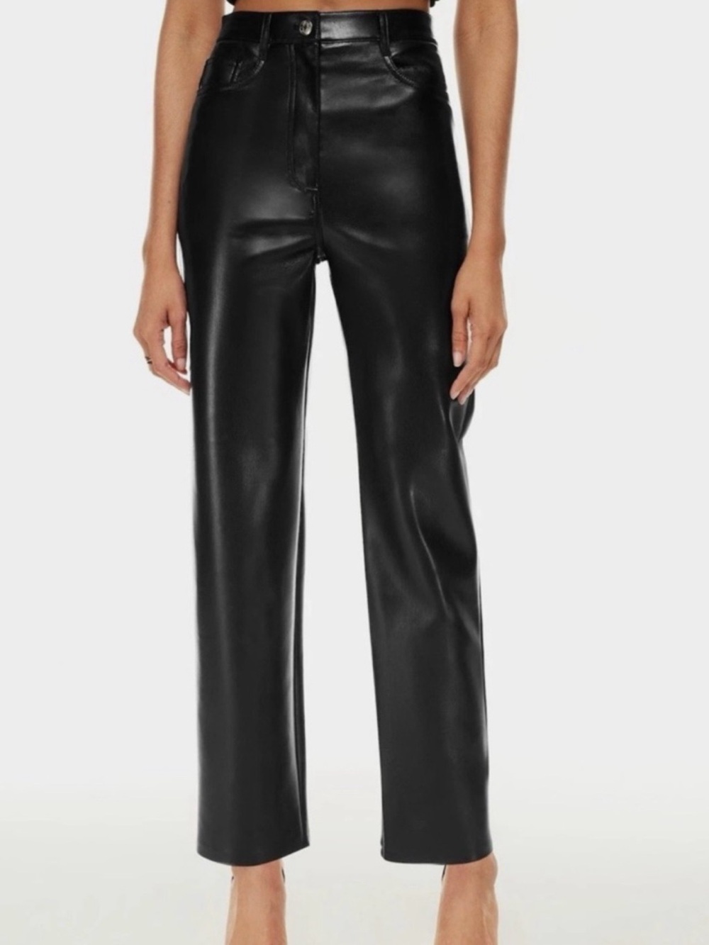 Artizia Wilfred Black Wide-Leg Faux Leather Pants